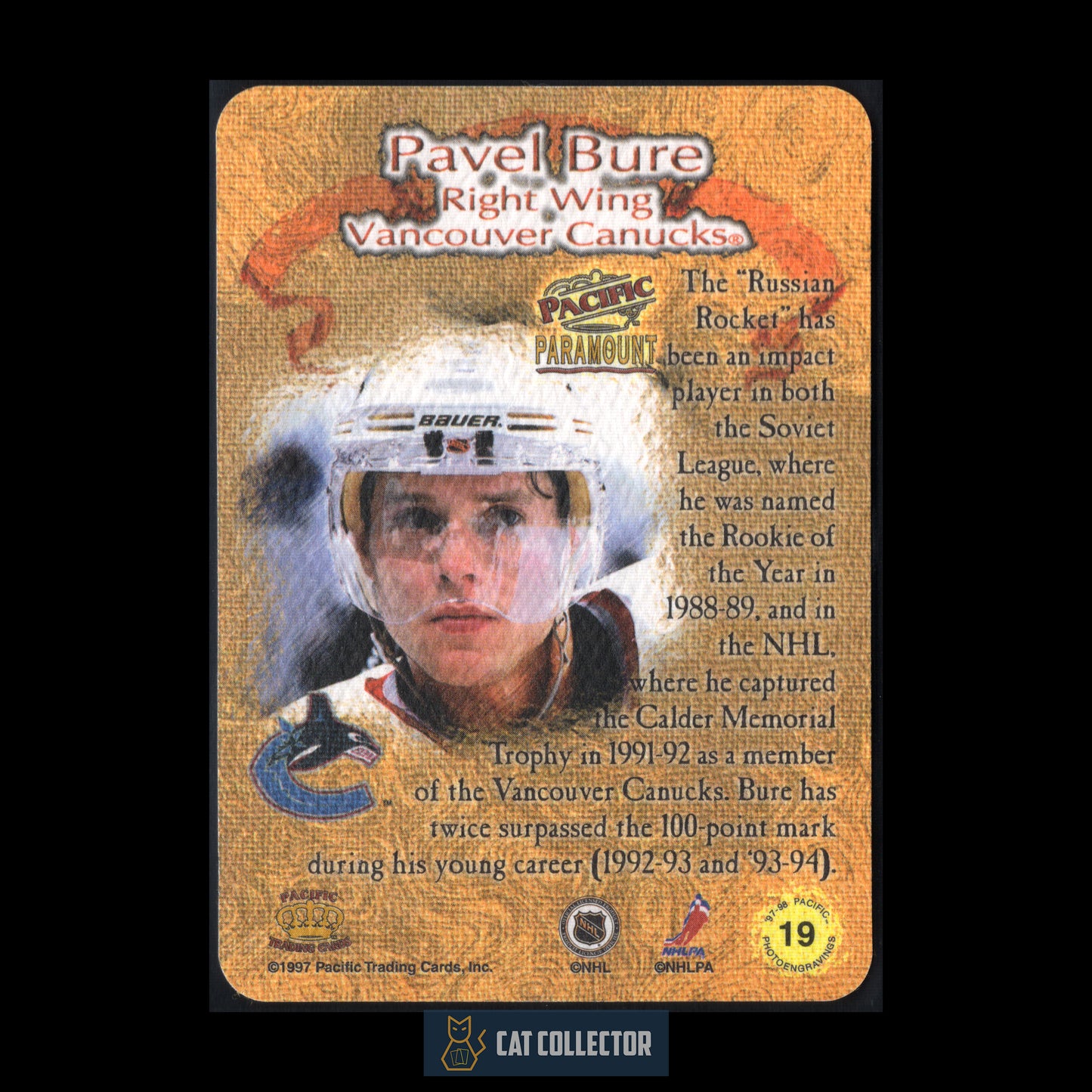 1997-98 Pacific Paramount PAVEL BURE #19 Photoengraving