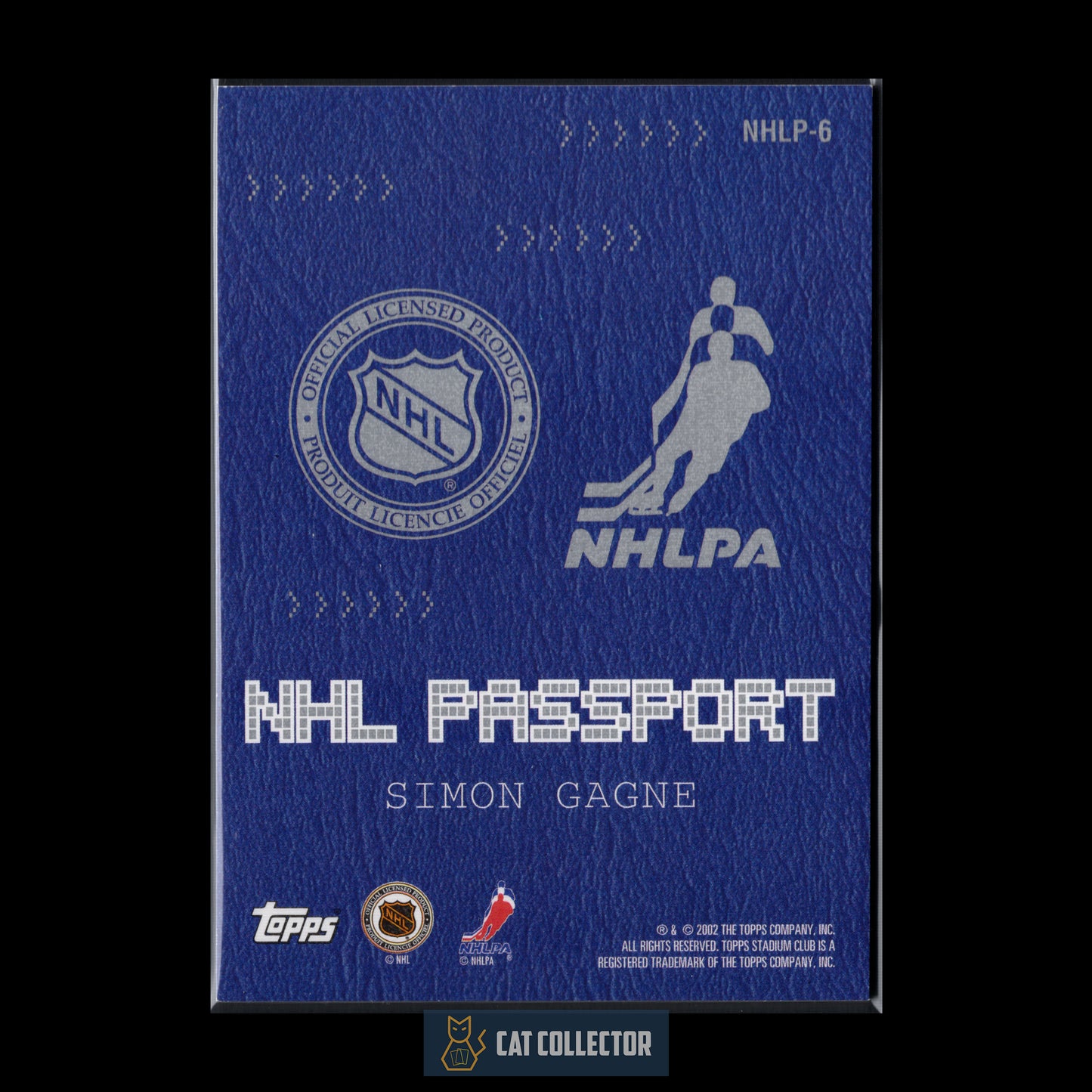2002-03 Topps Stadium SIMON GAGNE #NHLP-6 NHL Passport Jersey