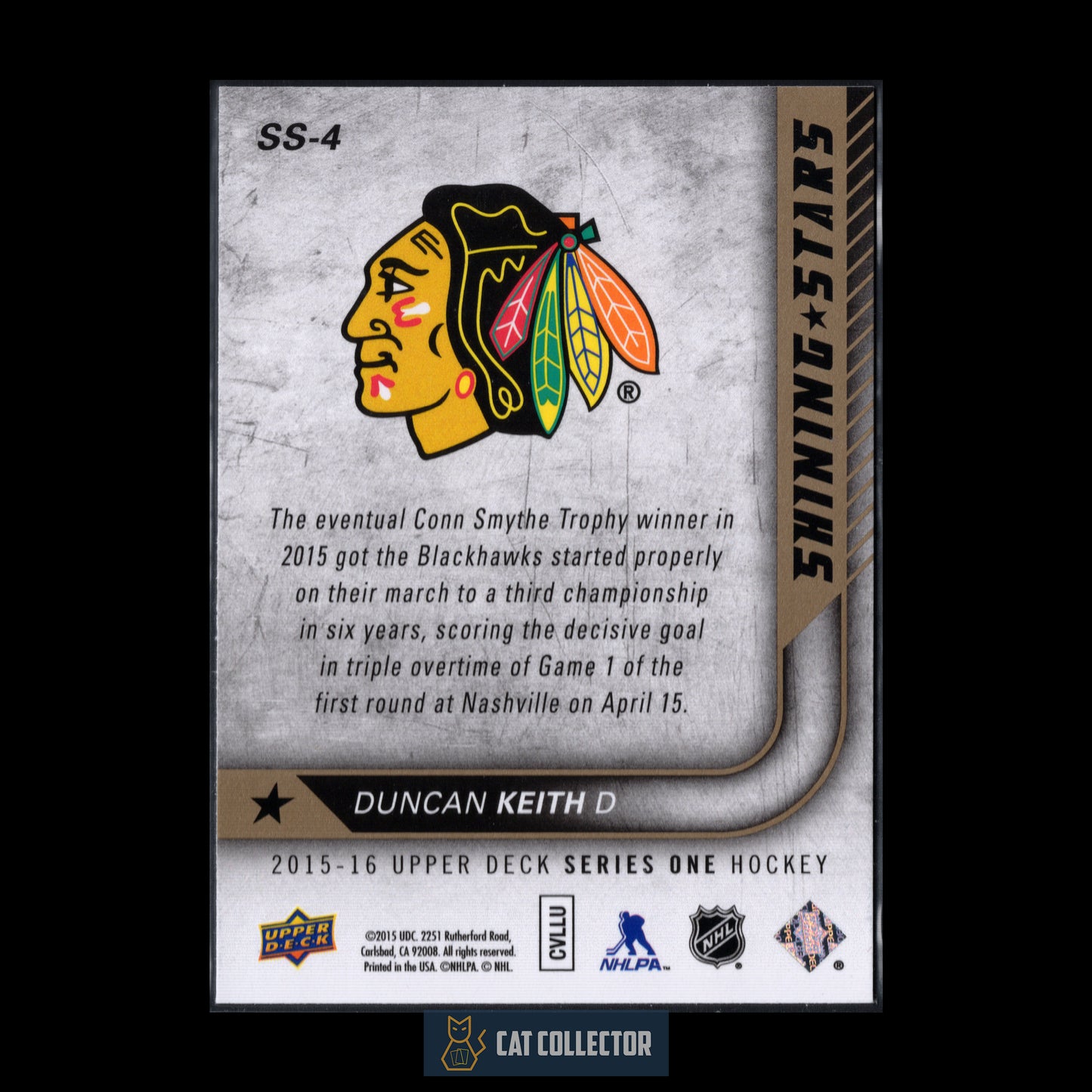 2015-16 Upper Deck Series 2 DUNCAN KEITH #SS-4 Shining Stars
