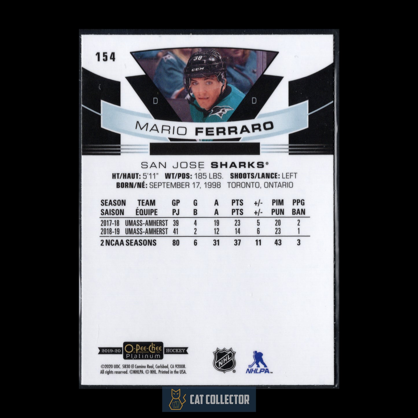2019-20 O-Pee-Chee Platinum MARIO FERRARO #154 Marquee rookie RC