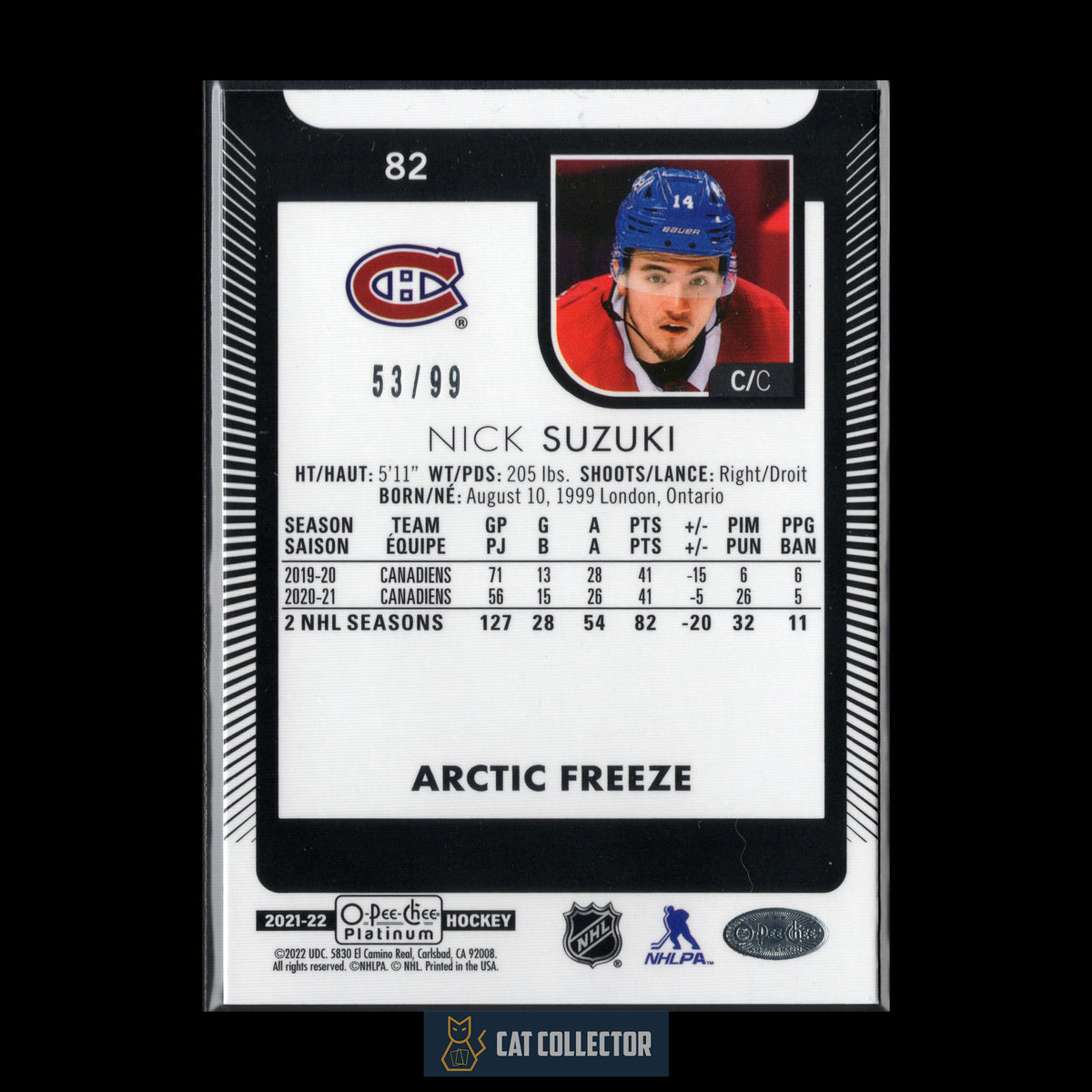 2021-22 O-Pee-Chee Platinum NICK SUZUKI #82 Arctic Freeze /99