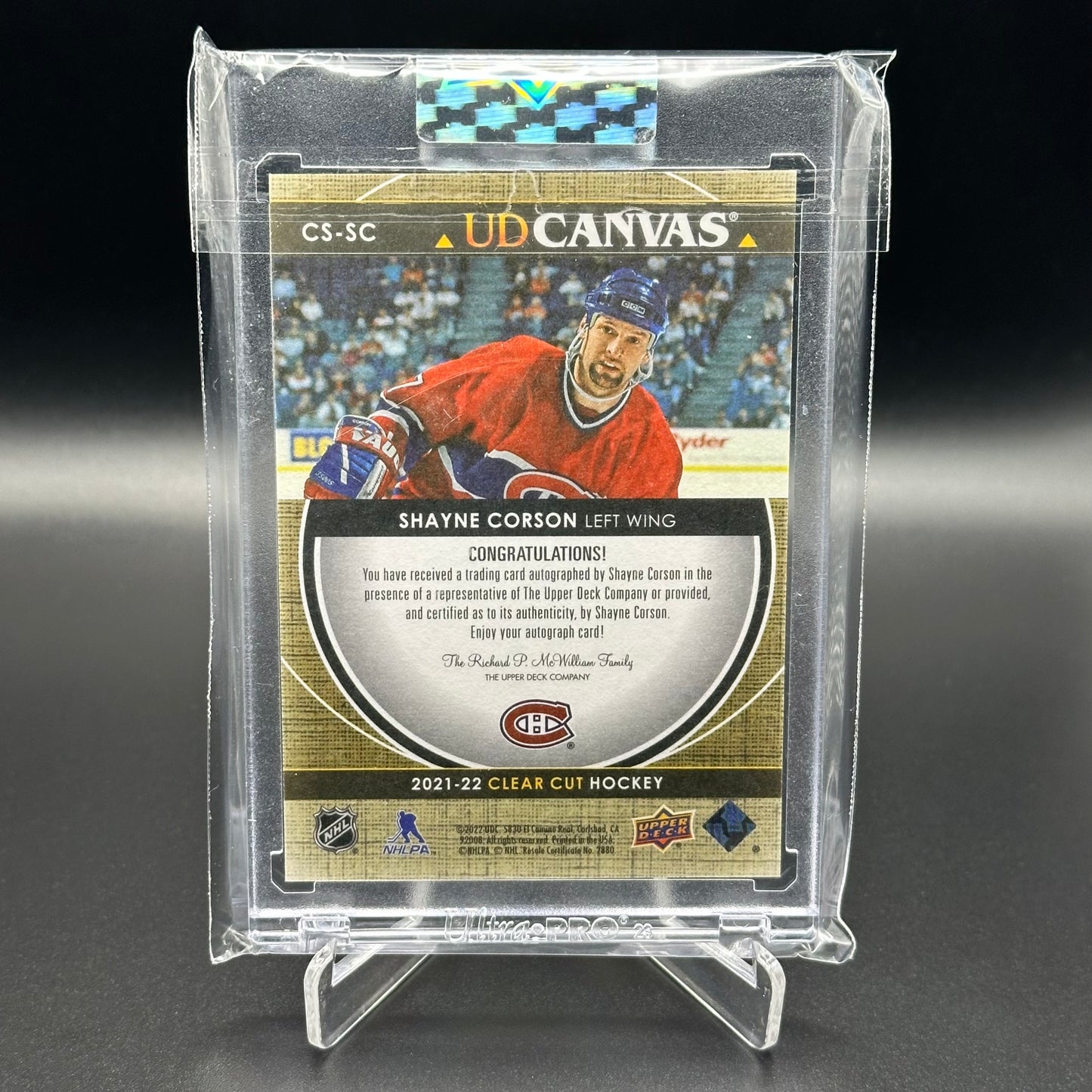2021-22 Upper Deck Clear Cut SHAYNE CORSON #CS-SC Legends /27 Auto