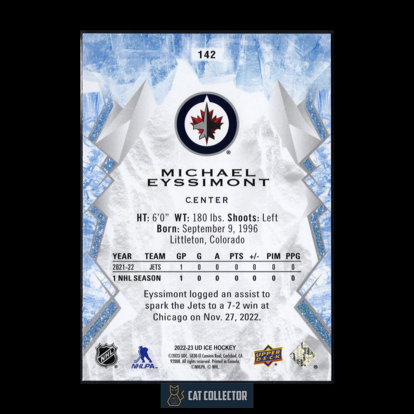 2022-23 Upper Deck Ice MICHAEL EYSSIMONT #142 Rookie RC