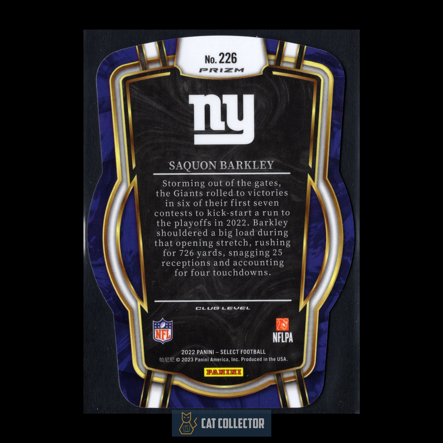 2022 Panini Select Football SAQUON BARKLEY #226 Red and Blue Die-Cut