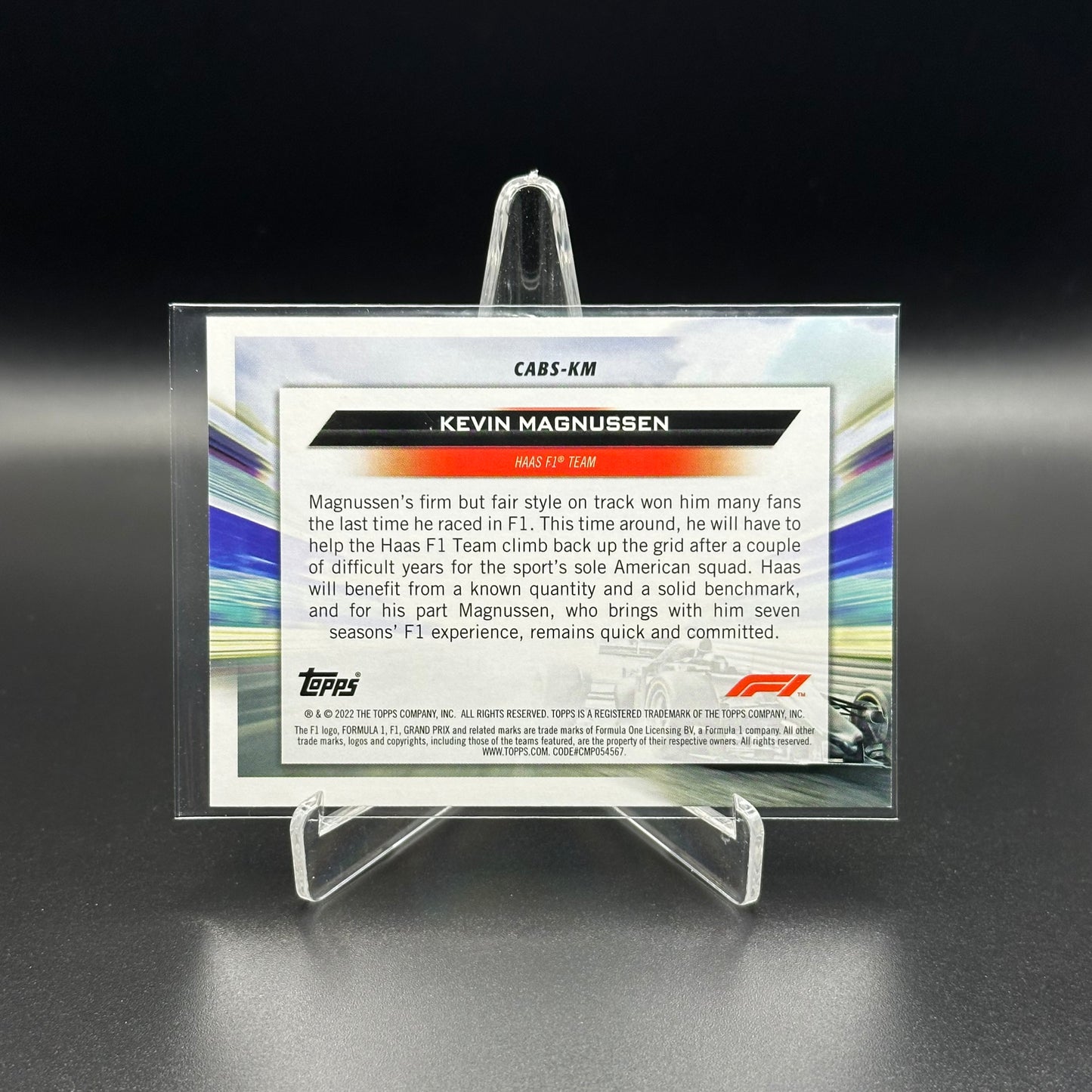 2022 Topps Formula 1 KEVIN MAGNUSSEN #CABS-KM Clean Air Blue Skies