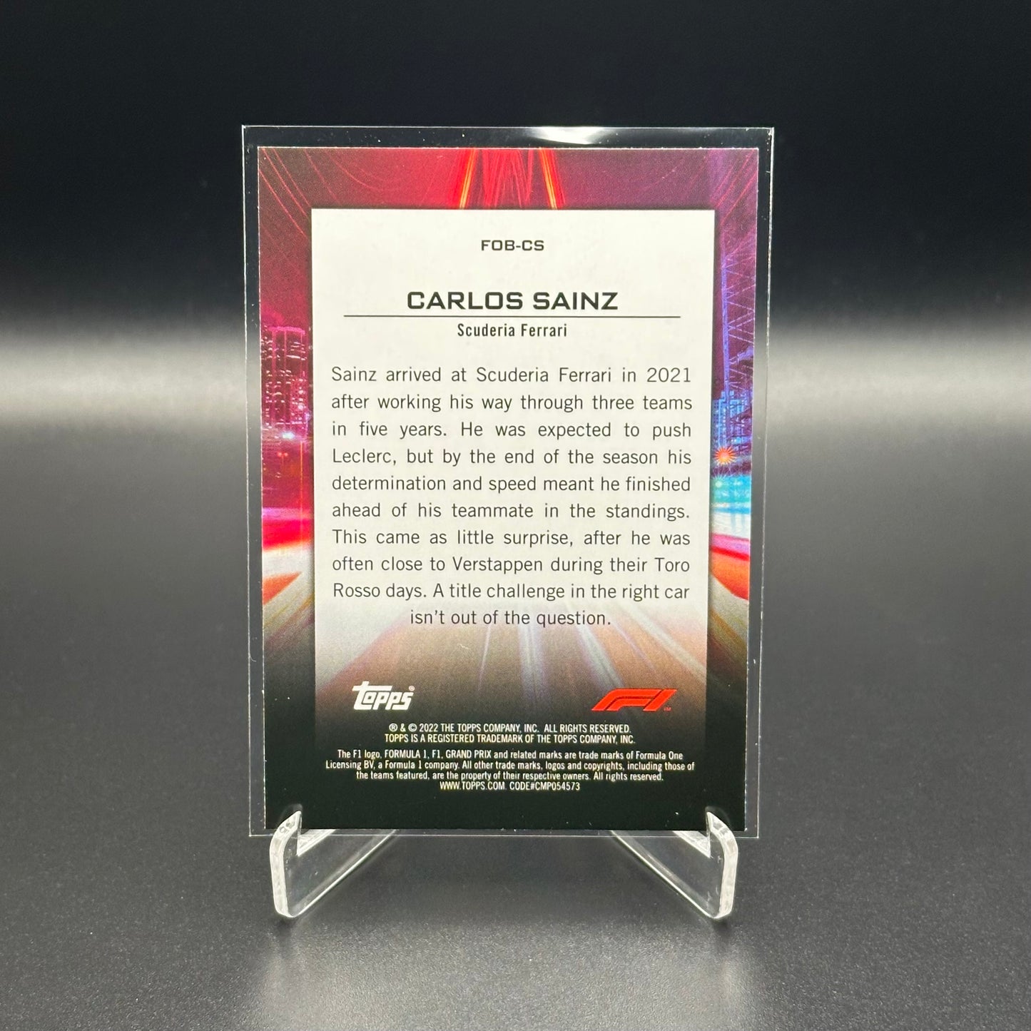 2022 Topps Formula 1 CARLOS SAINZ #FOB-CS Flash of Brillance