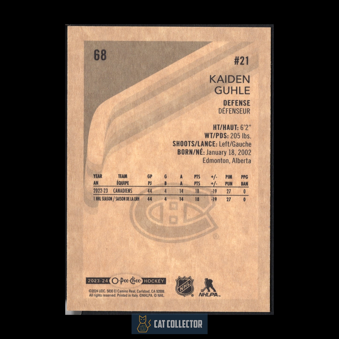 2023-24 O-Pee-Chee Hockey KAIDEN GUHLE #68 Retro