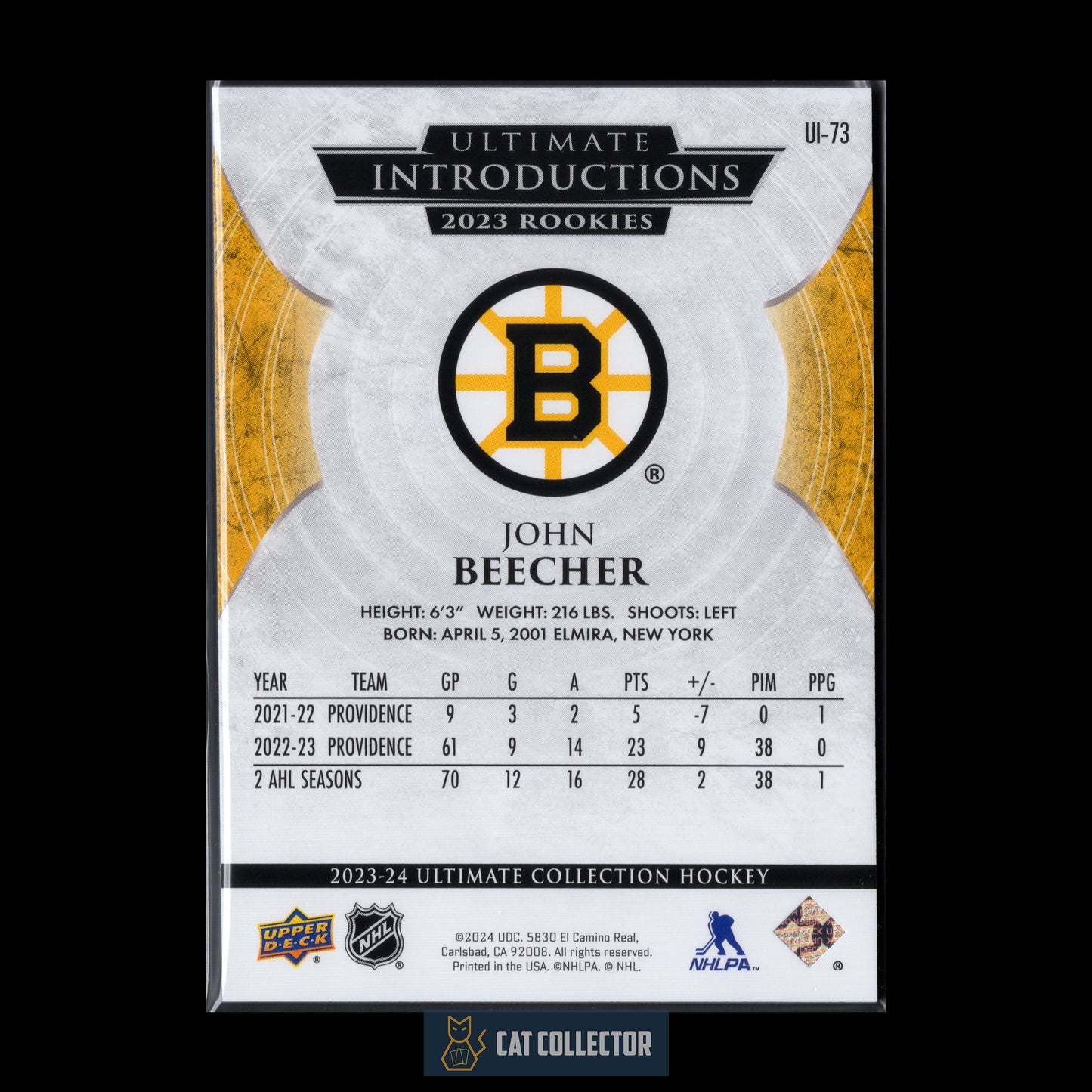 2023-24 UD Ultimate Collection JOHN BEECHER #UI-73 Ultimate Introductions RC