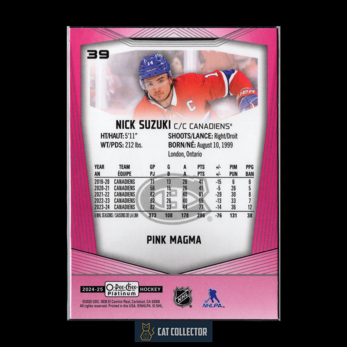 2024-25 O-Pee-Chee Platinum NICK SUZUKI #39 Pink Magma