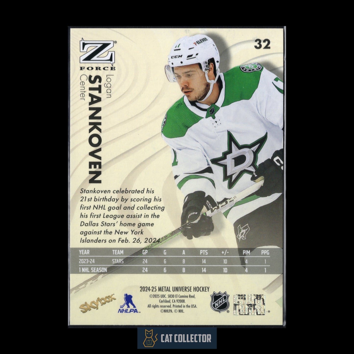 2024-25 SkyBox Metal Universe LOGAN STANKOVEN #32 Z-Force Rookie RC