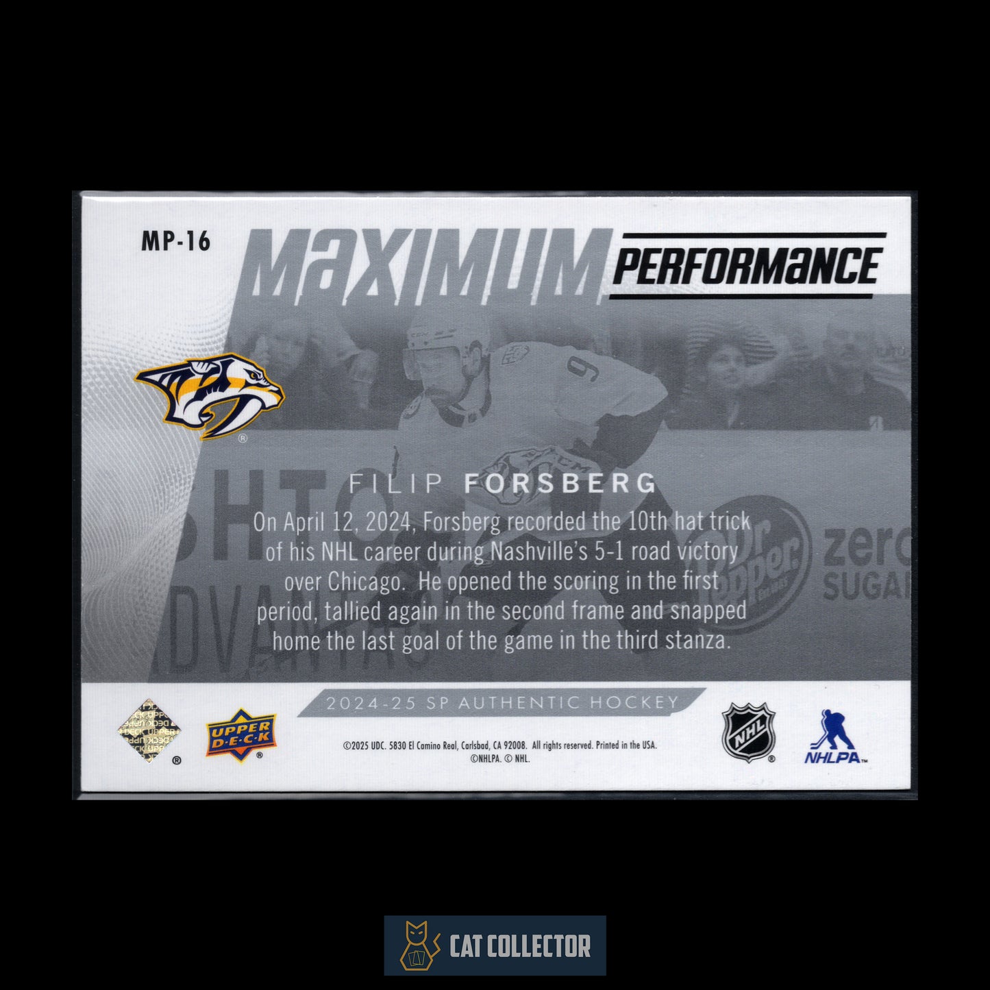 2024-25 Upper Deck SP Authentic FILIP FORSBERG #MP-16 Maximum performance