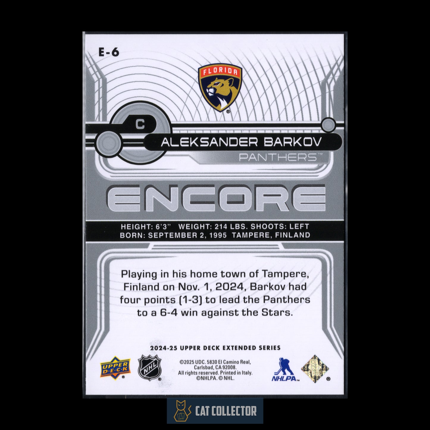 2024-25 UD Extended series ALEKSANDER BARKOV #E-6 Encore