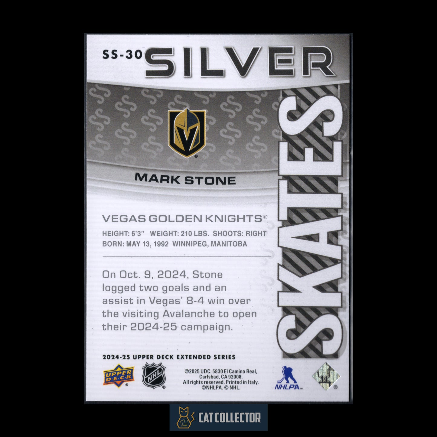 2024-25 UD Extended series MARK STONE #SS-30 Silver Skates
