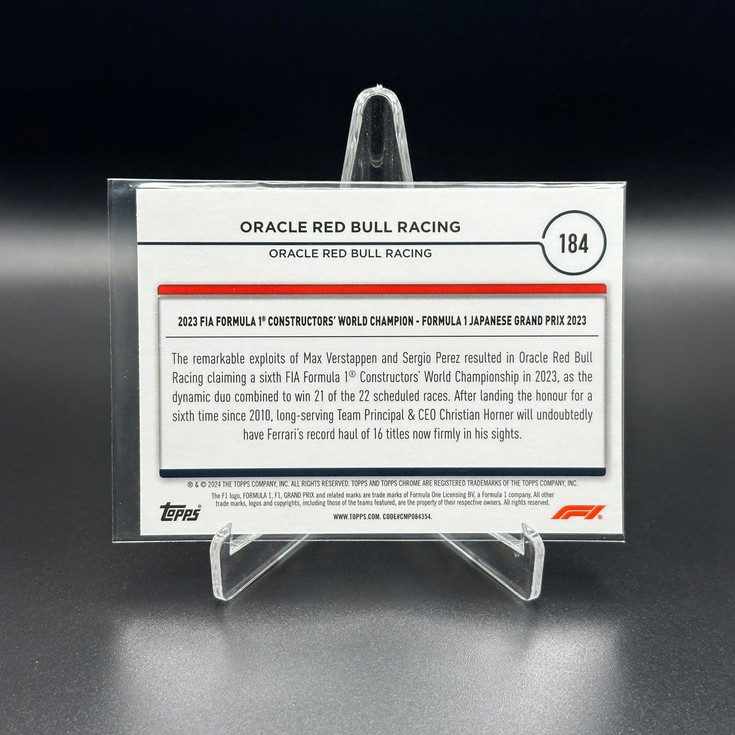 2024 Topps Chrome Formula 1 ORACLE RED BUL RACING #184 Award Winners
