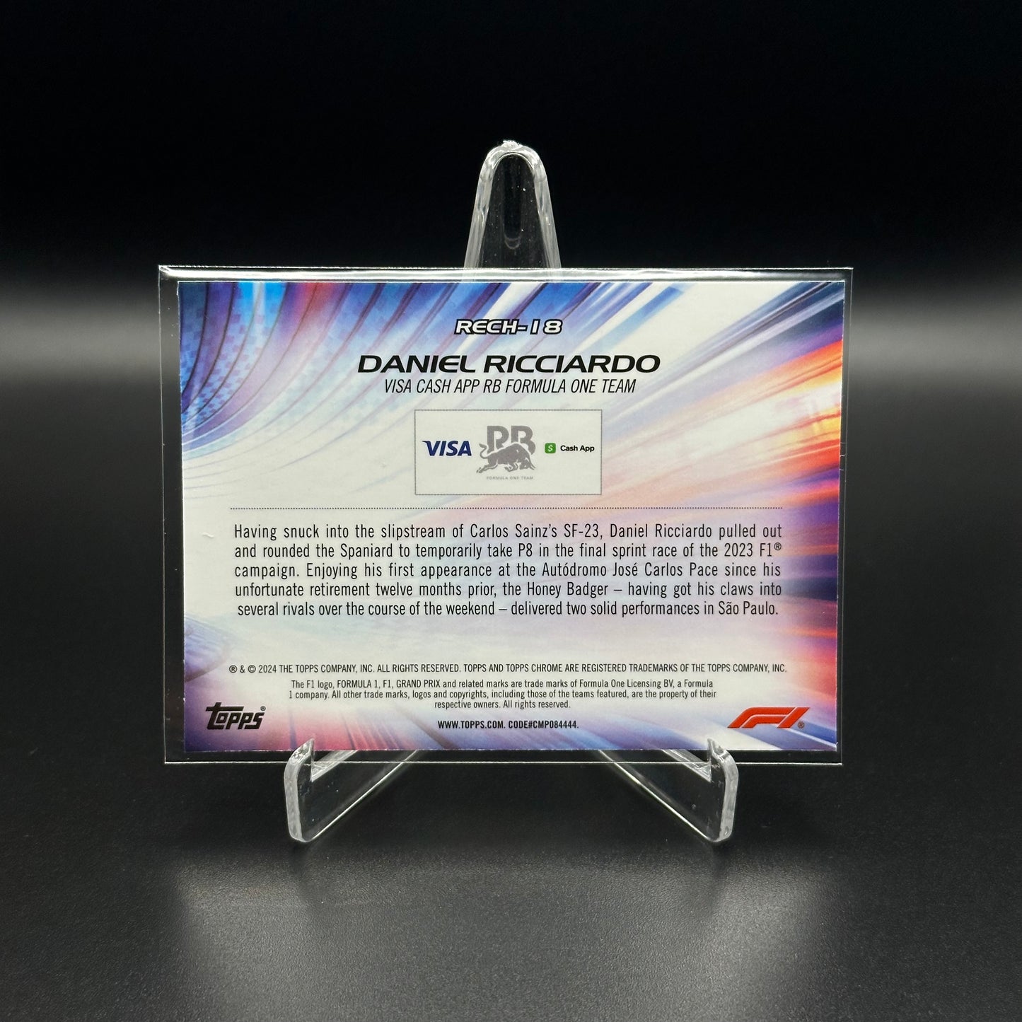 2024 Topps Chrome Formula 1 DANIEL RICCIARDO #RECH-18 Re-Charged