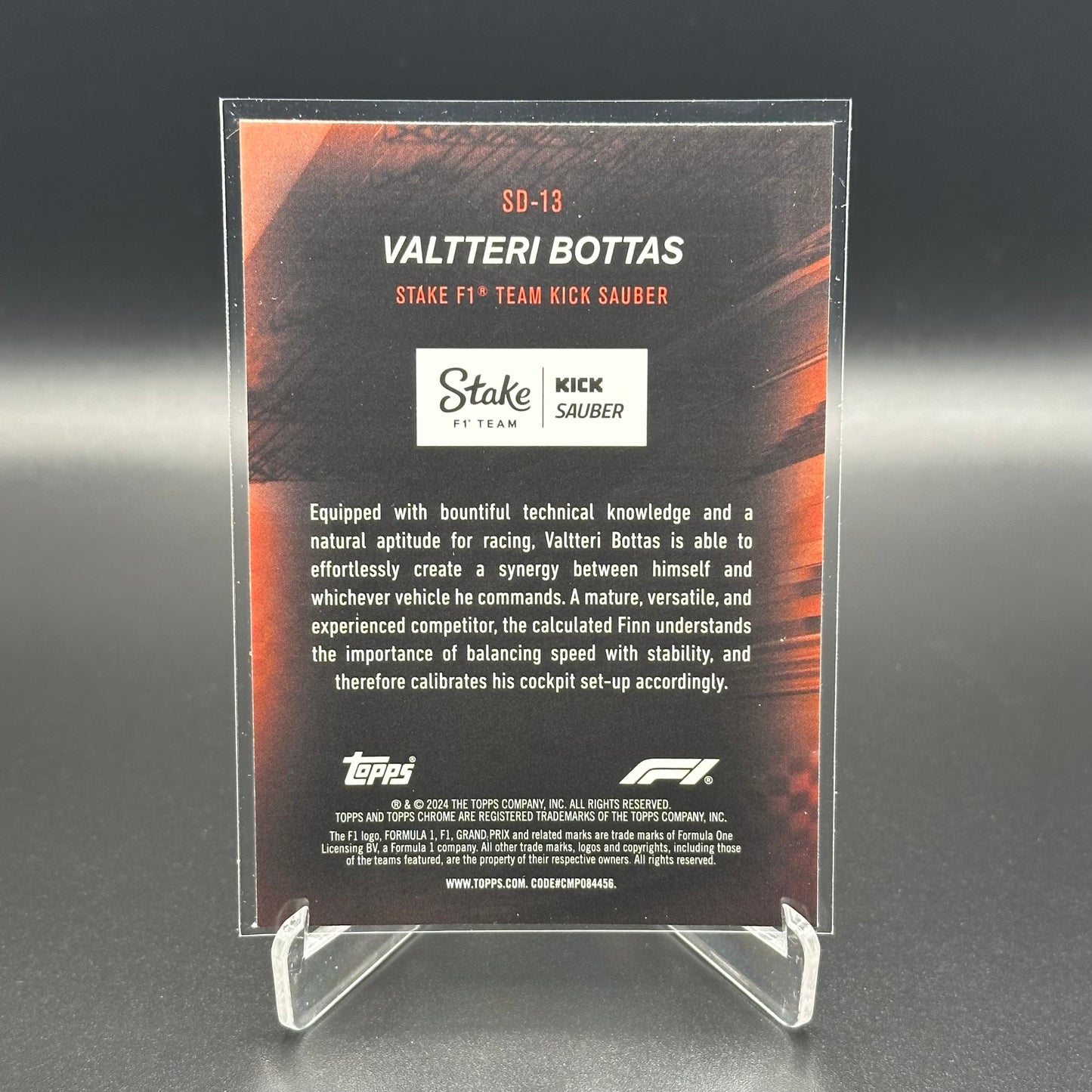 2024 Topps Chrome Formula 1 VALTTERI BOTTAS #SD-13 Speed Demons