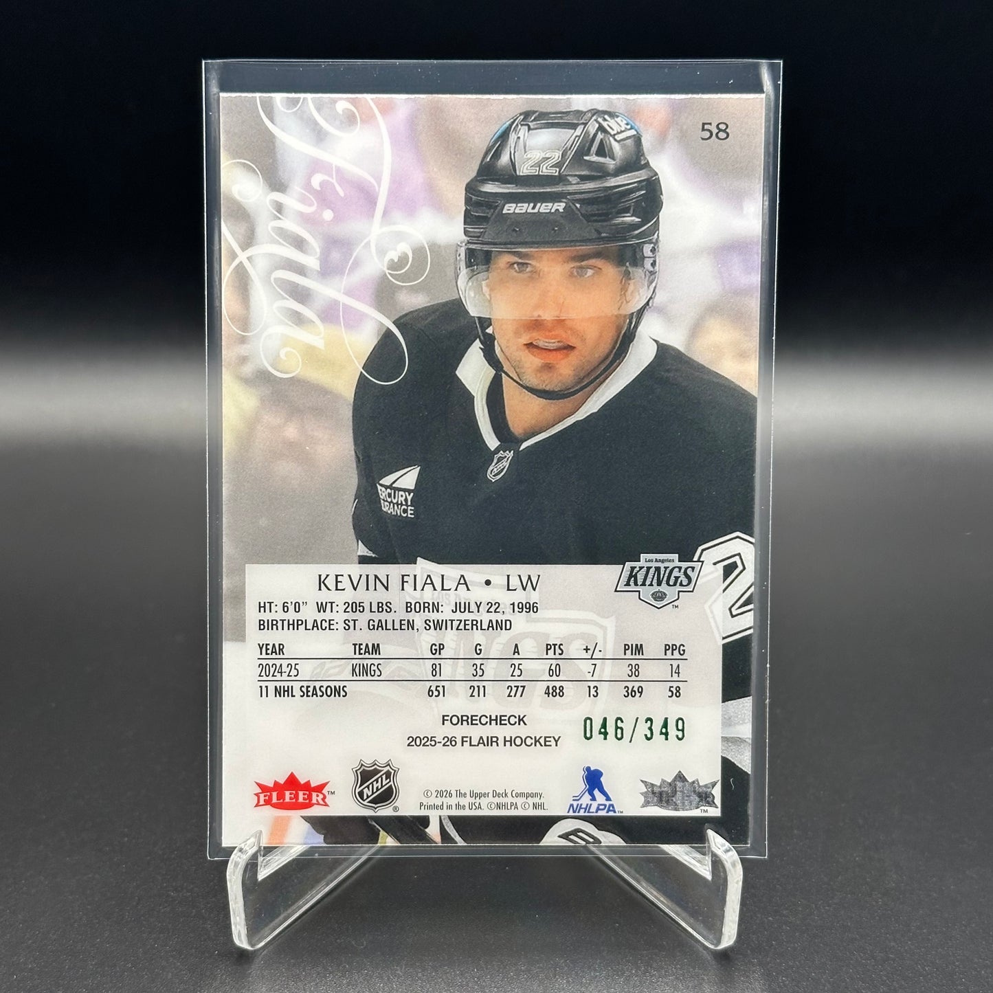 2025-26 Fleer Flair KEVIN FIALA #58 Image B Variant /349