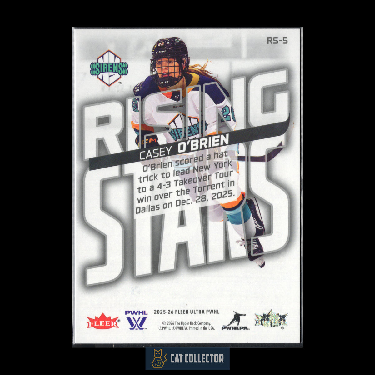 2025-26 Fleer Ultra PWHL CASEY O'BRIEN #RS-5 Rising Stars RC