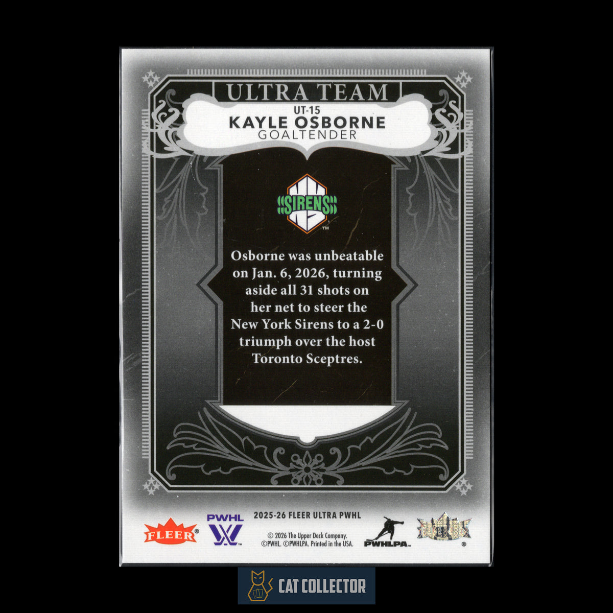 2025-26 Fleer Ultra PWHL KAYLE OSBORNE #UT-15 Ultra Team