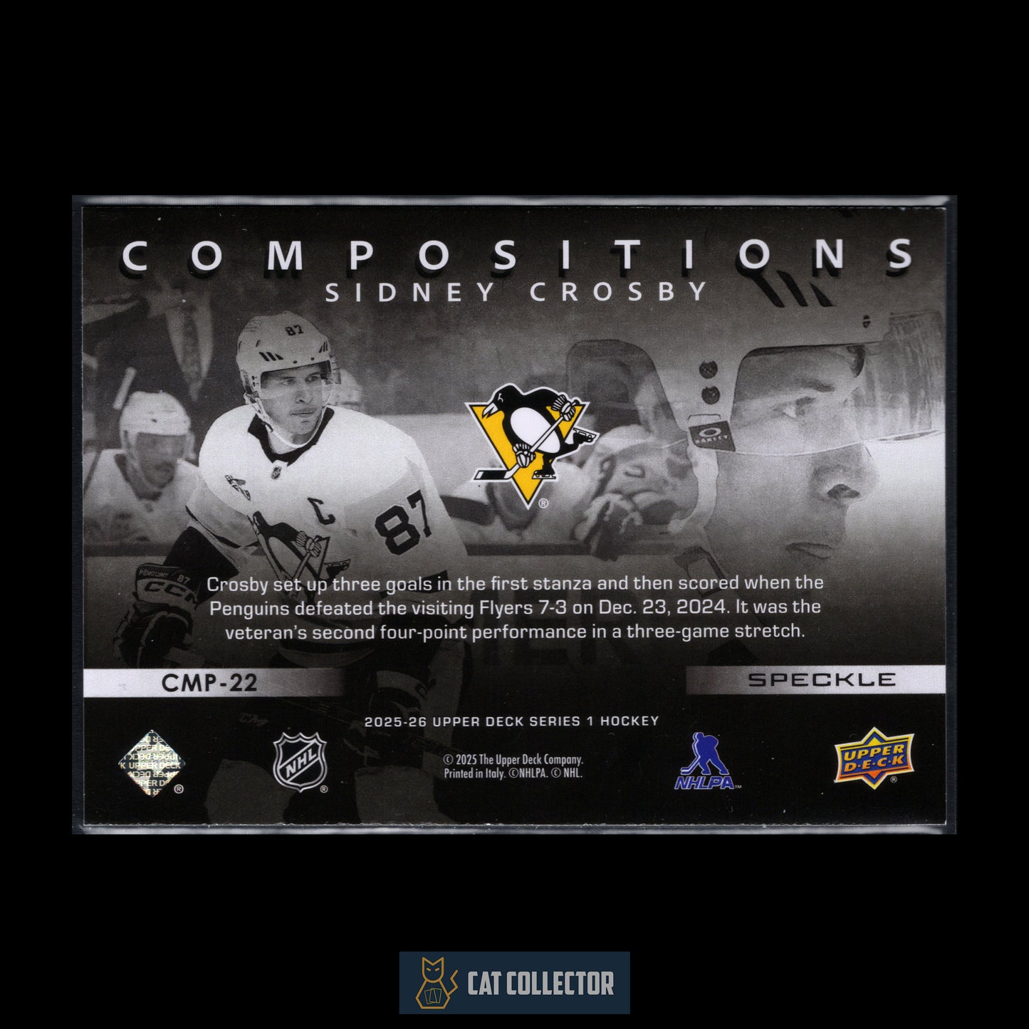 2025-26 UD Series 1 SIDNEY CROSBY #CMP-22 Compositions Speckle