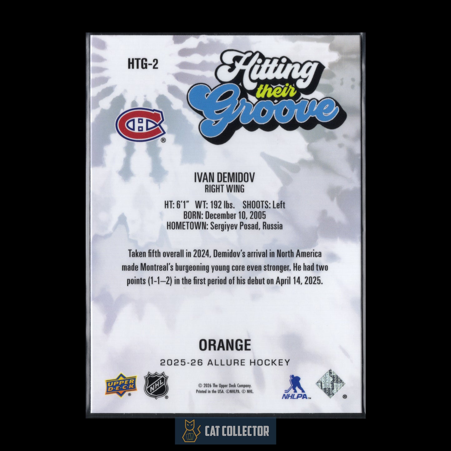 2025-26 UD Allure IVAN DEMIDOV #HTG-2 Hitting their groove Orange Rookie RC