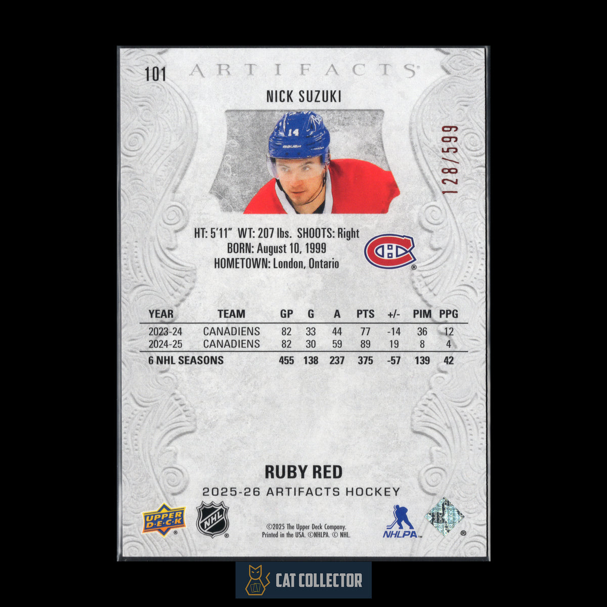 2025-26 UD Artifacts NICK SUZUKI #101 Ruby Red /599