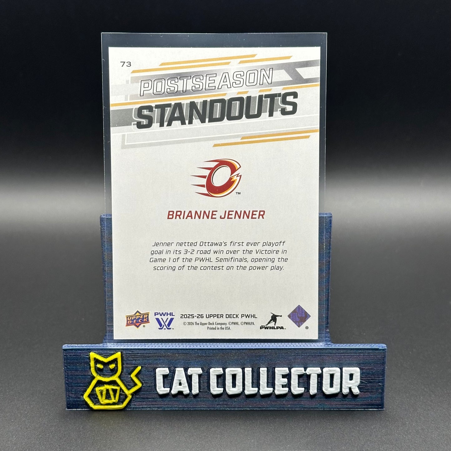 2025-26 UD PWHL BRIANNE JENNER #73 Postseason Standouts Deluxe /250