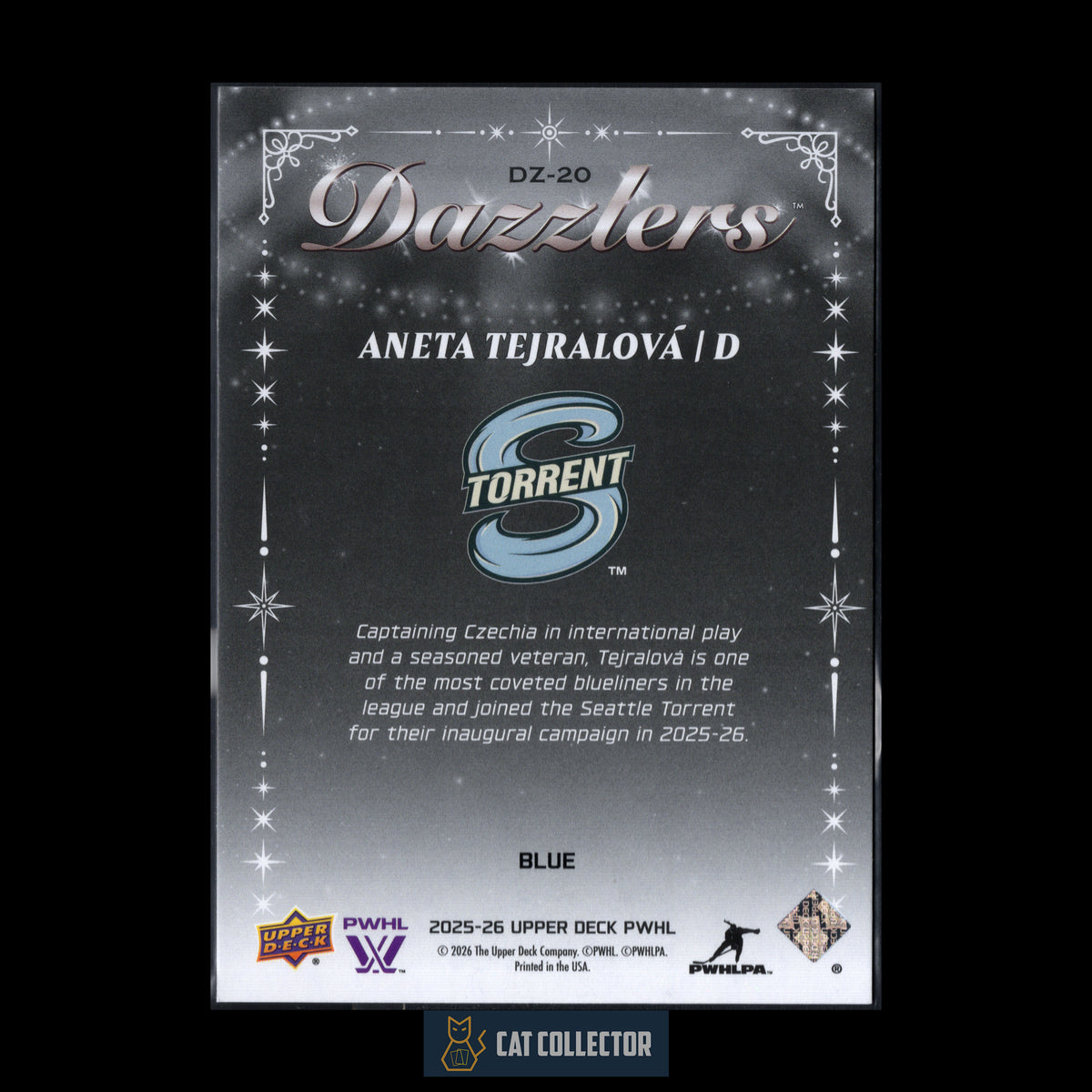 2025-26 UD PWHL ANETA TEJRALOVA #DZ-20 Dazzlers Blue