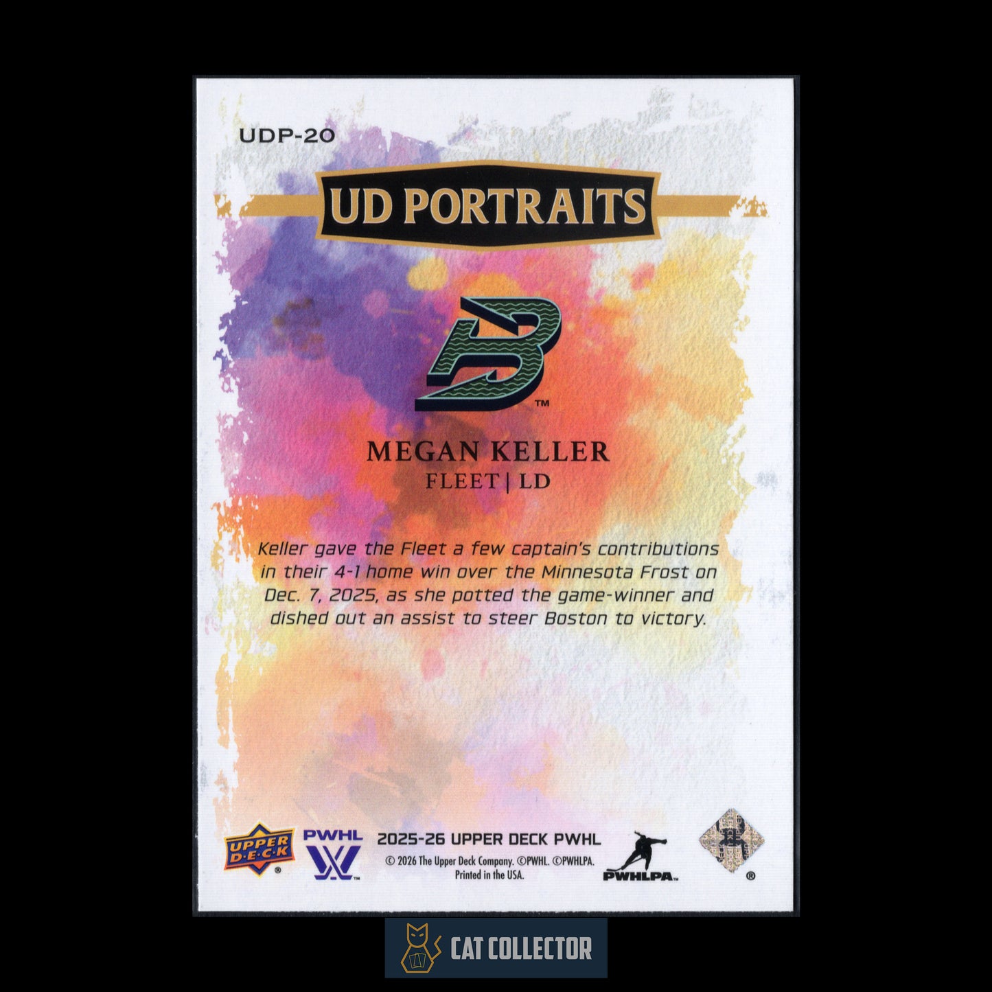 2025-26 UD PWHL MEGAN KELLER #UDP-20 UD Portraits