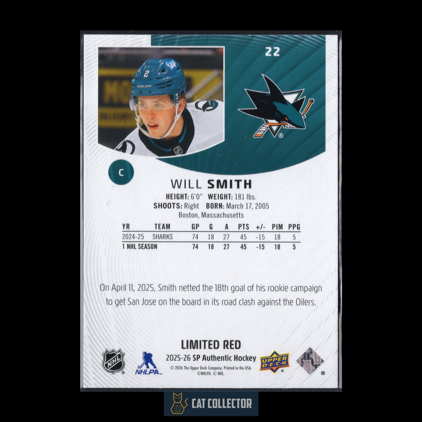 2025-26 UD SP Authentic WILL SMITH #22 Limited Red