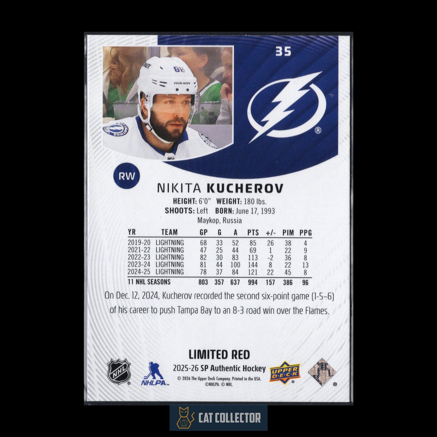 2025-26 UD SP Authentic NIKITA KUCHEROV #35 Limited Red