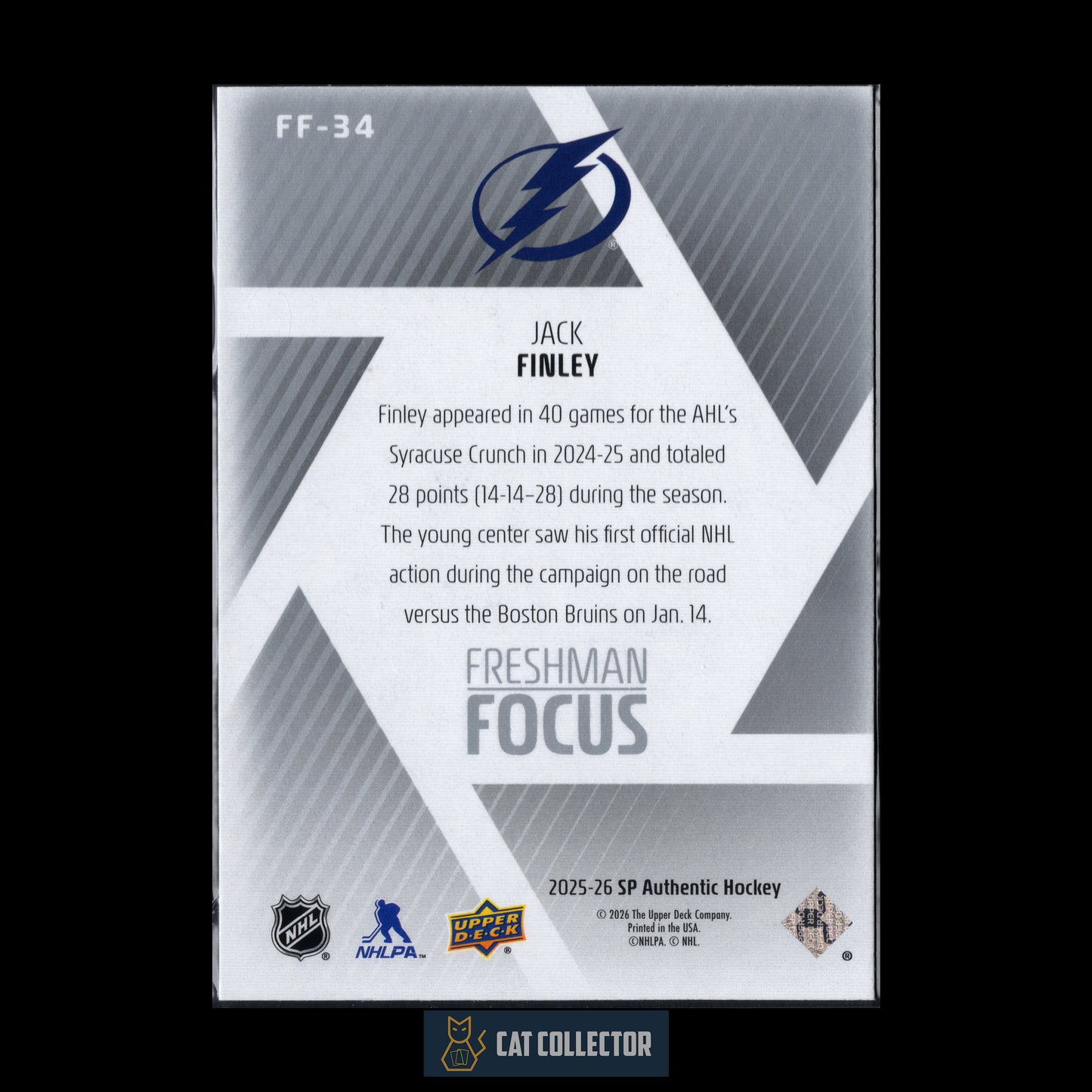 2025-26 UD SP Authentic JACK FINLEY #FF-34 Freshman Focus RC
