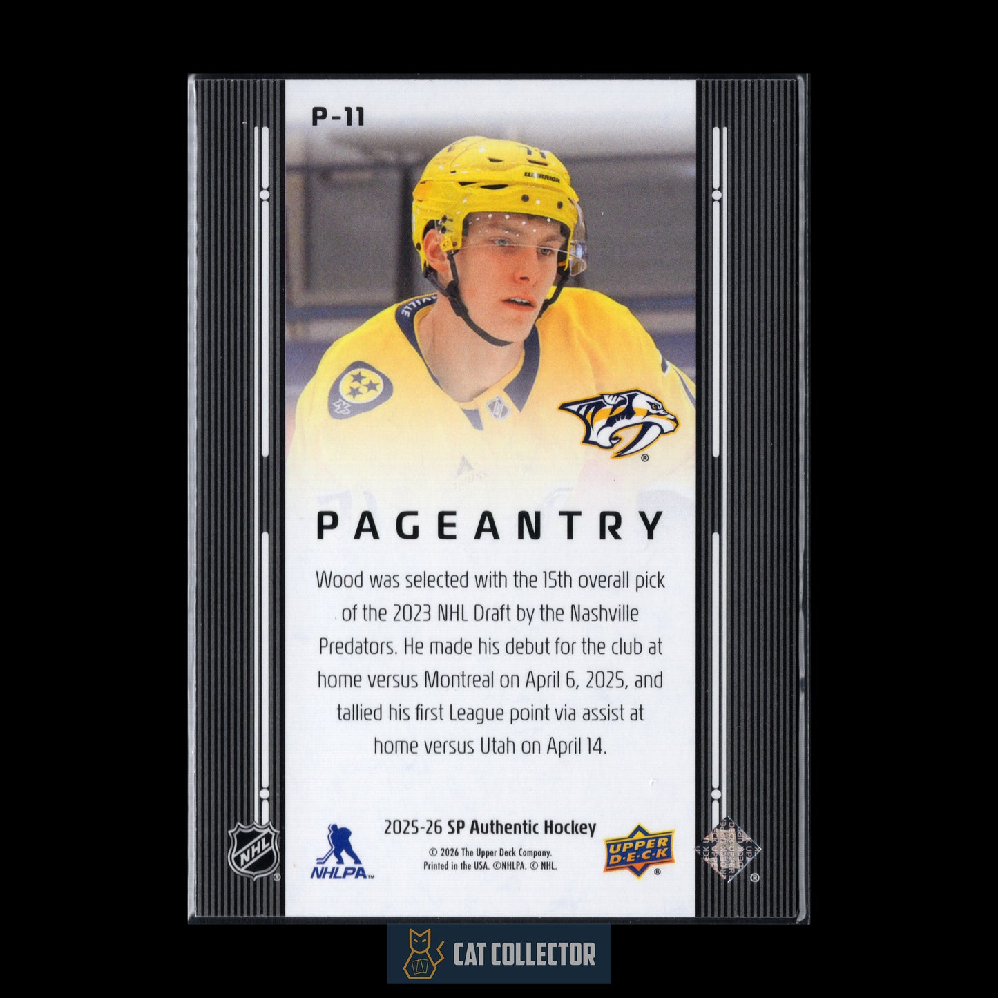 2025-26 UD SP Authentic MATTHEW WOOD #P-11 Pageantry RC