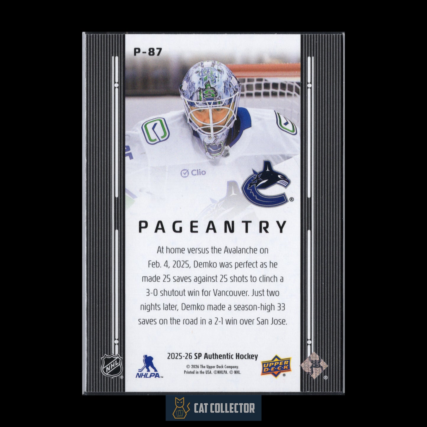 2025-26 UD SP Authentic THATCHER DEMKO #P-87 Pageantry