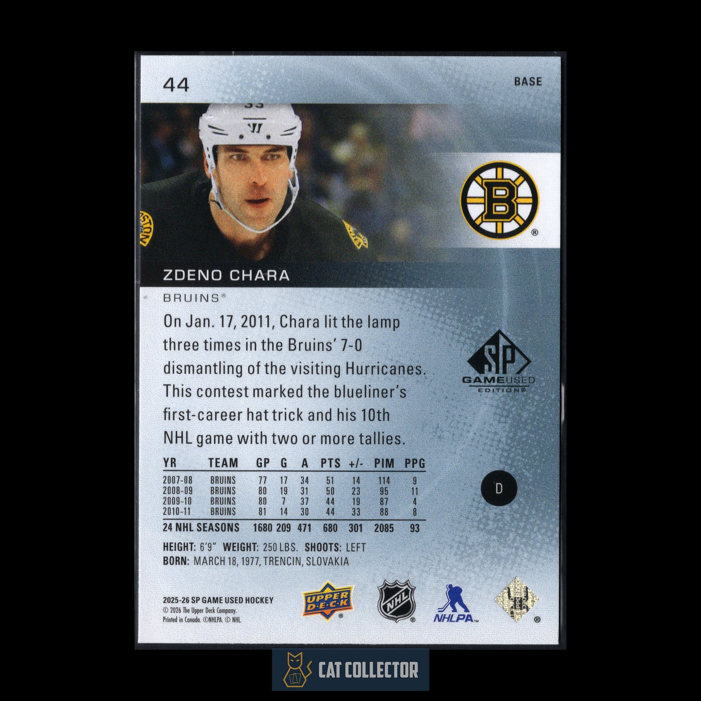 2025-26 Upper Deck SP Game Used ZDENO CHARA #44 Greats