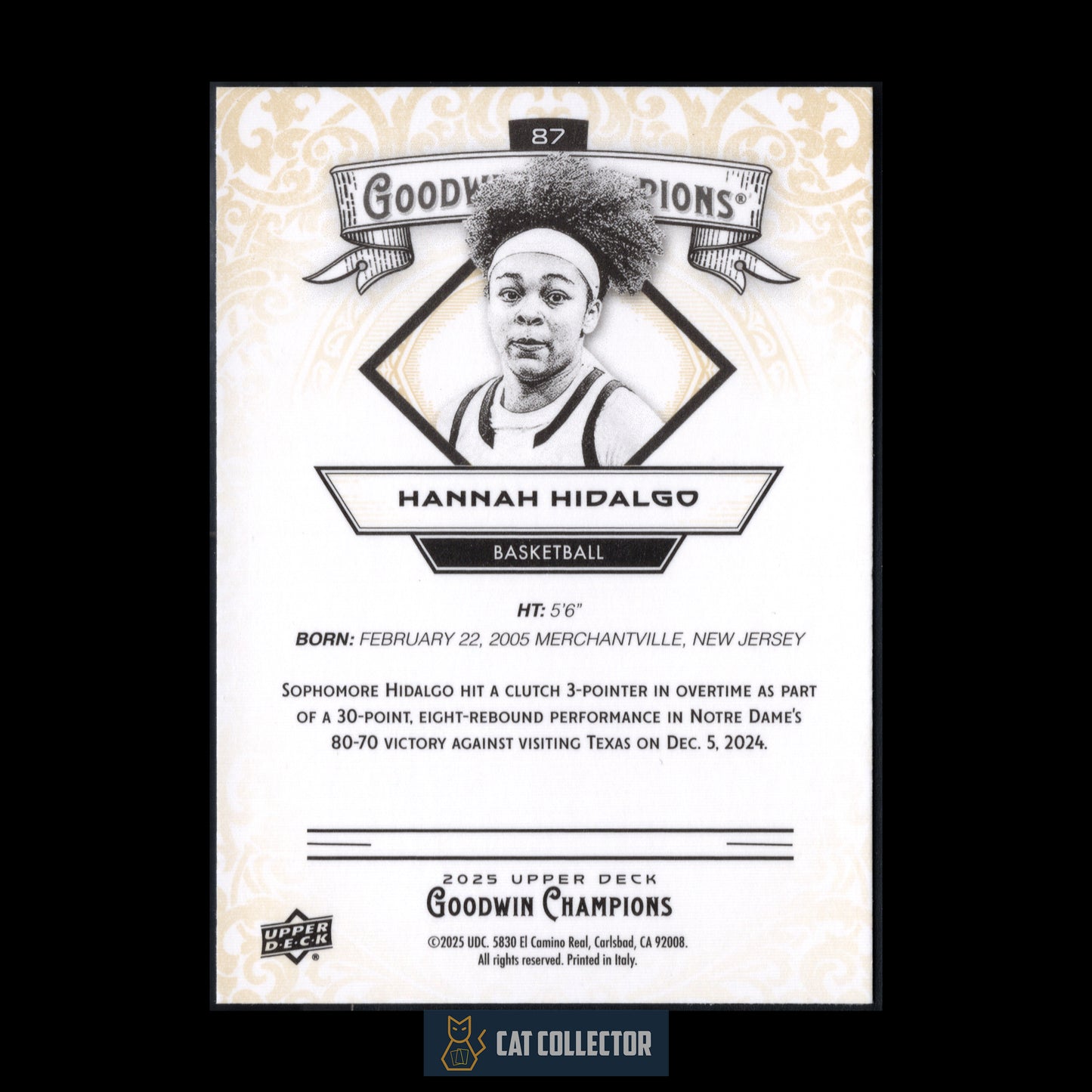 2025 Upper Deck Goodwin Champions HANNAH HIDALGO #87
