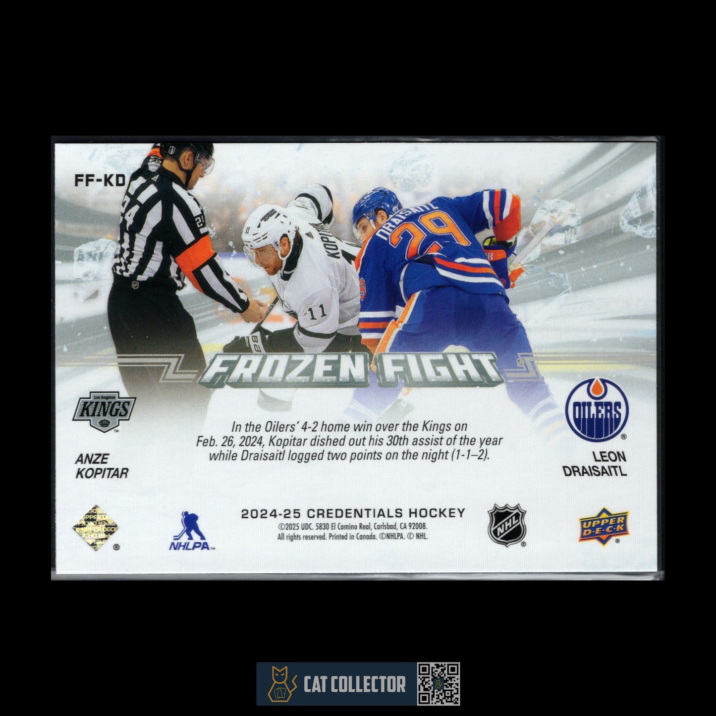 2024-25 UD Credentials ANZE KOPITAR / LEON DRAISAITL #FF-KD Frozen Fight