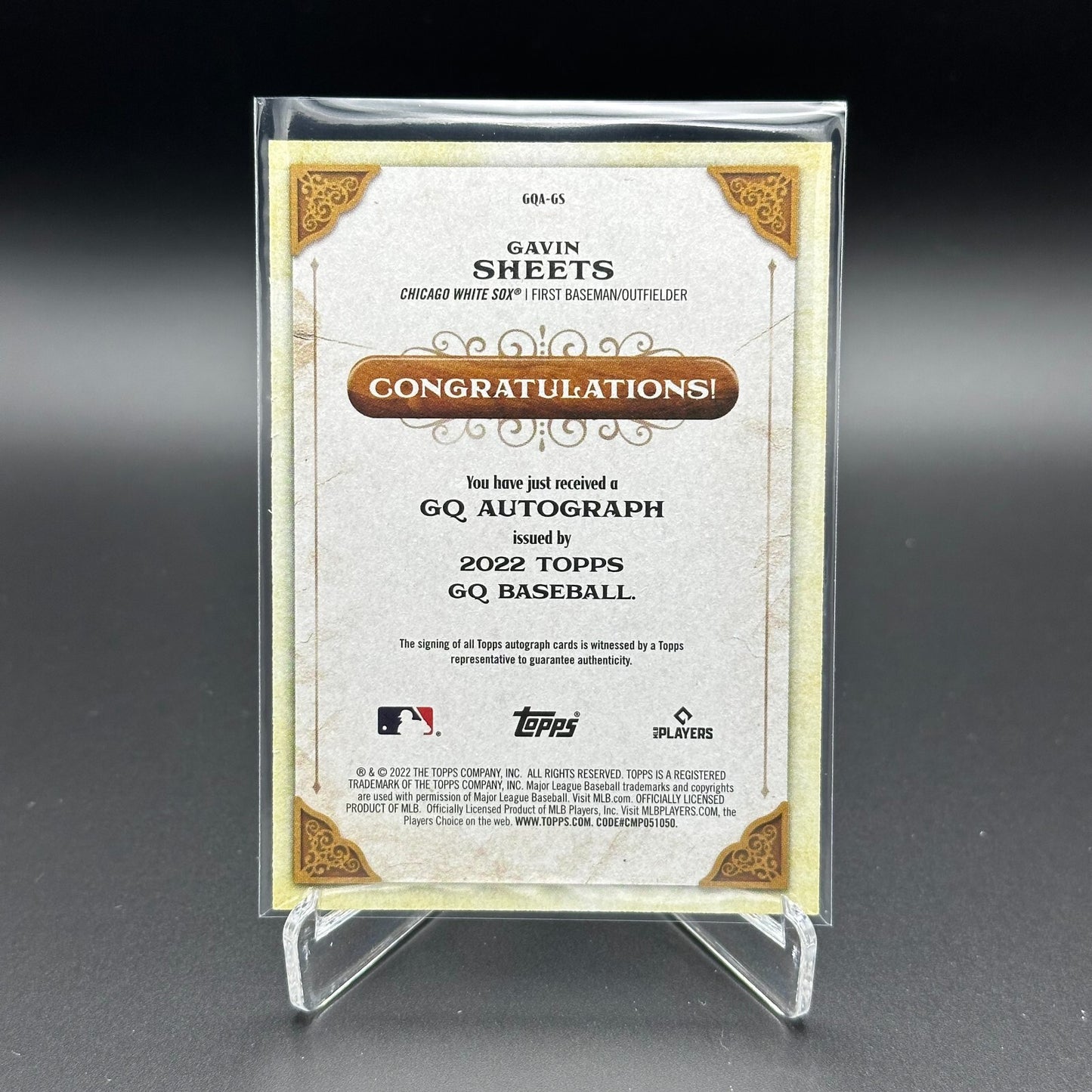 2022 Topps Gypsy Queen GAVIN SHEETS #GQA-GS AUTO Rookie RC - Chicago White Sox