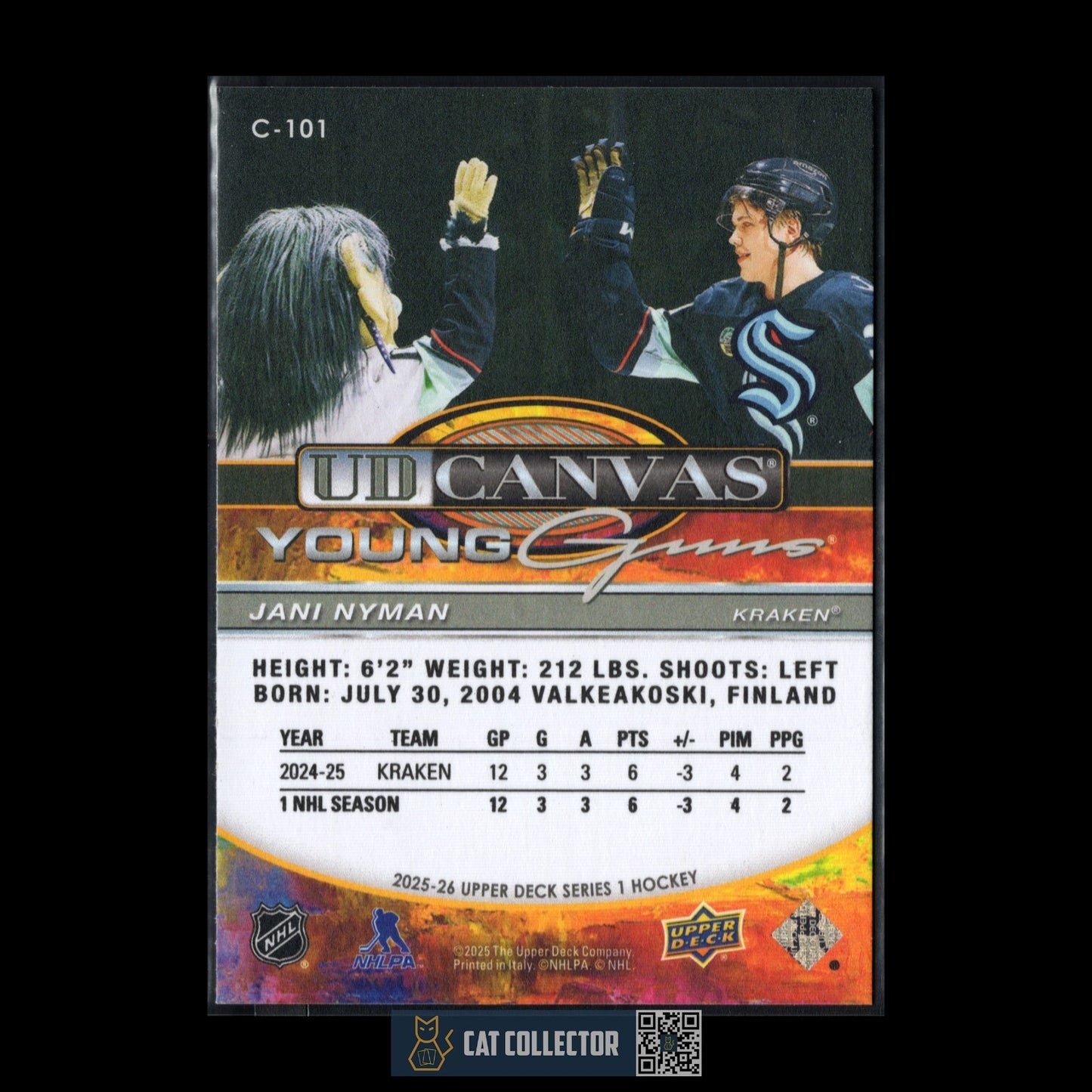 2025-26 UD Series 1 JANI NYMAN #C-101 UD Canvas Young Guns Rookie RC