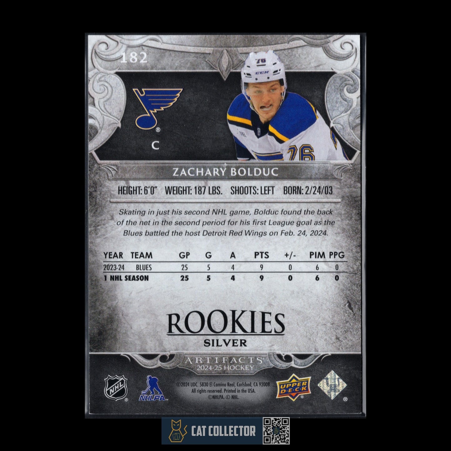 2024-25 UD Artifacts ZACHARY BOLDUC #182 Rookies Silver /999 Montreal Canadiens