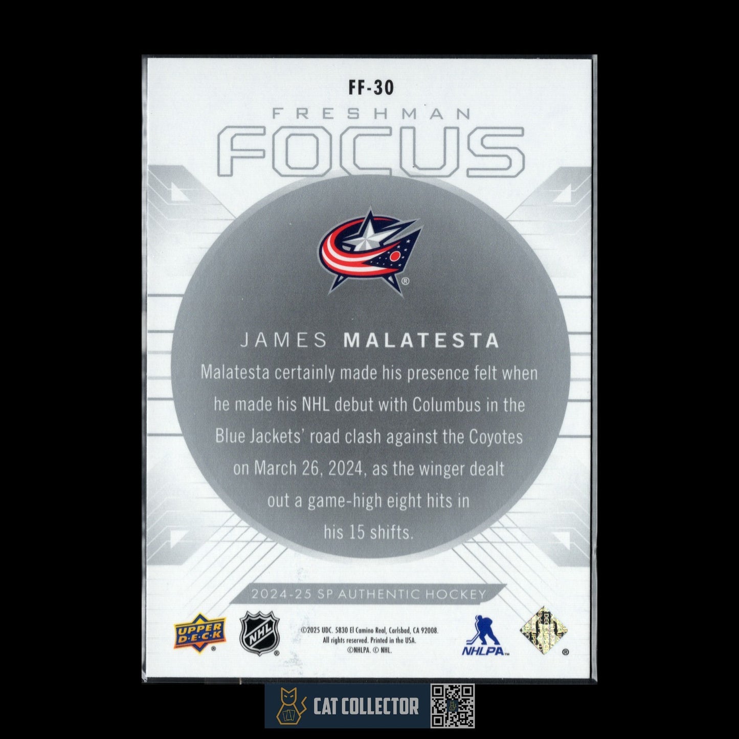 2024-25 UD SP Authentic JAMES MALATESTA #FF-30 Freshman Focus