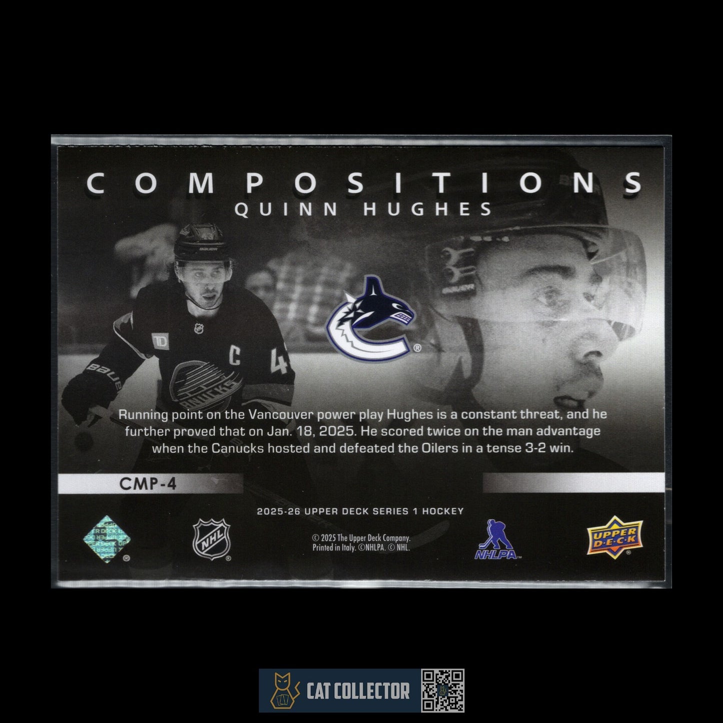 2025-26 UD Series 1 QUINN HUGHES #CMP-4 Compositions - Vancouver Canucks