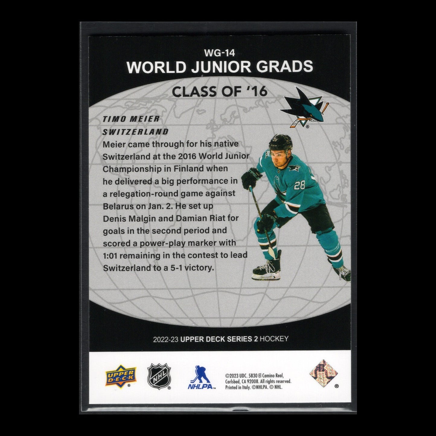 2022-23 UD Series 2 TIMO MEIER #WG-14 World Junior Grads