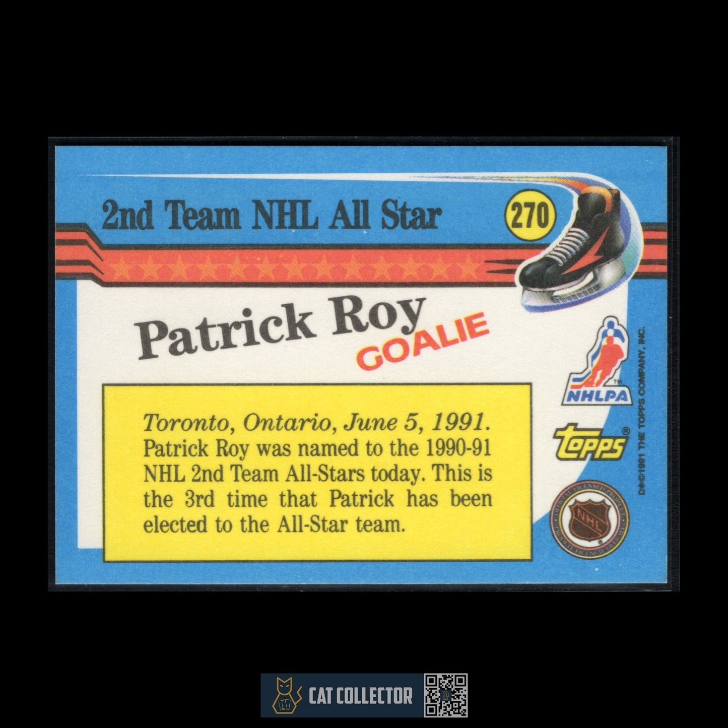 1991-92 Topps PATRICK ROY #270 All Star