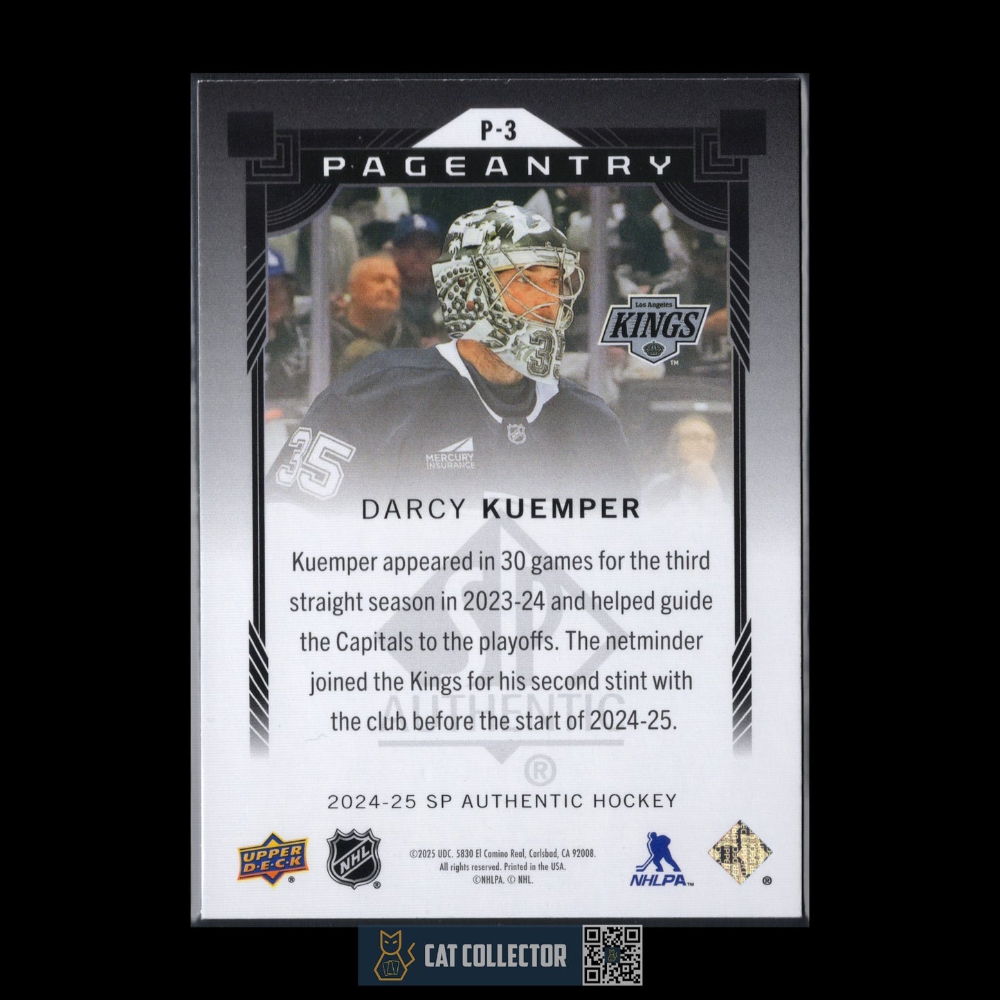 2014-25 UD SP Authentic DARCY KUEMPER #P-3 Pageantry