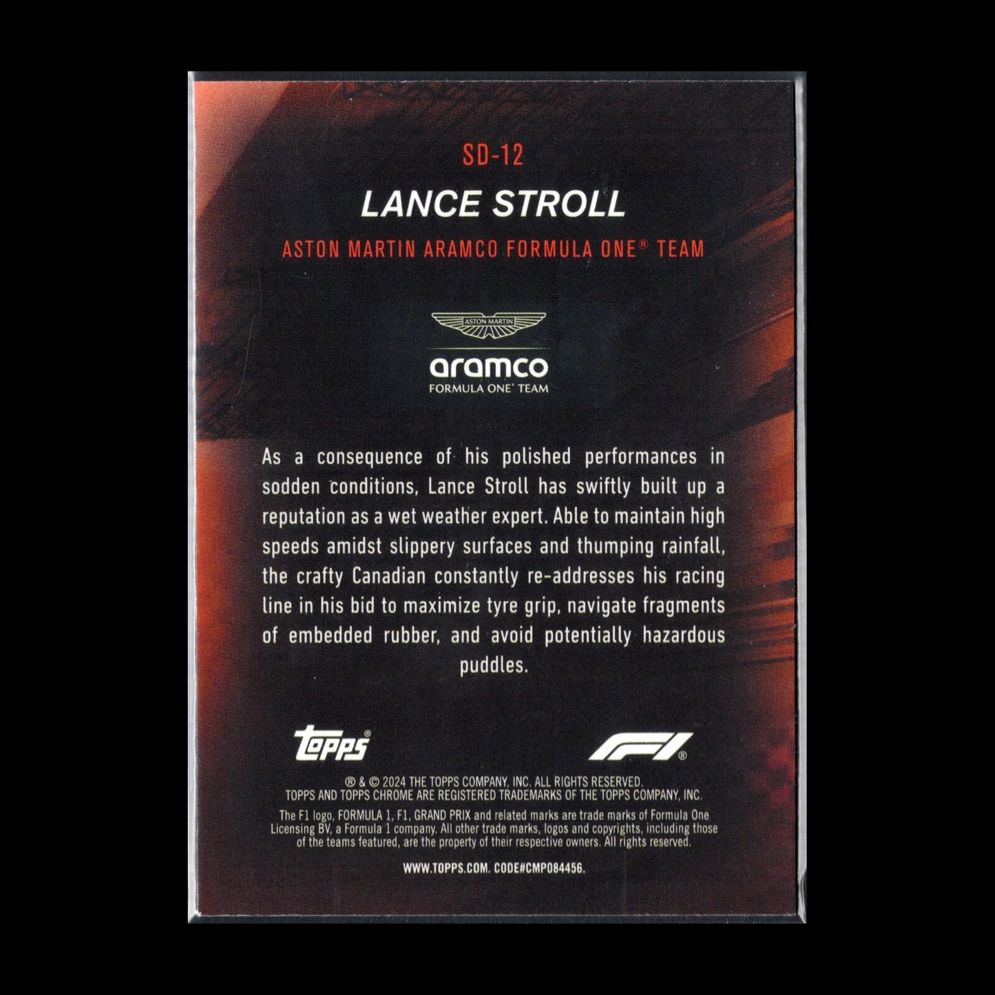 2024 Topps Chrome Formula 1 LANCE STROLL #SD-12 Speed demons