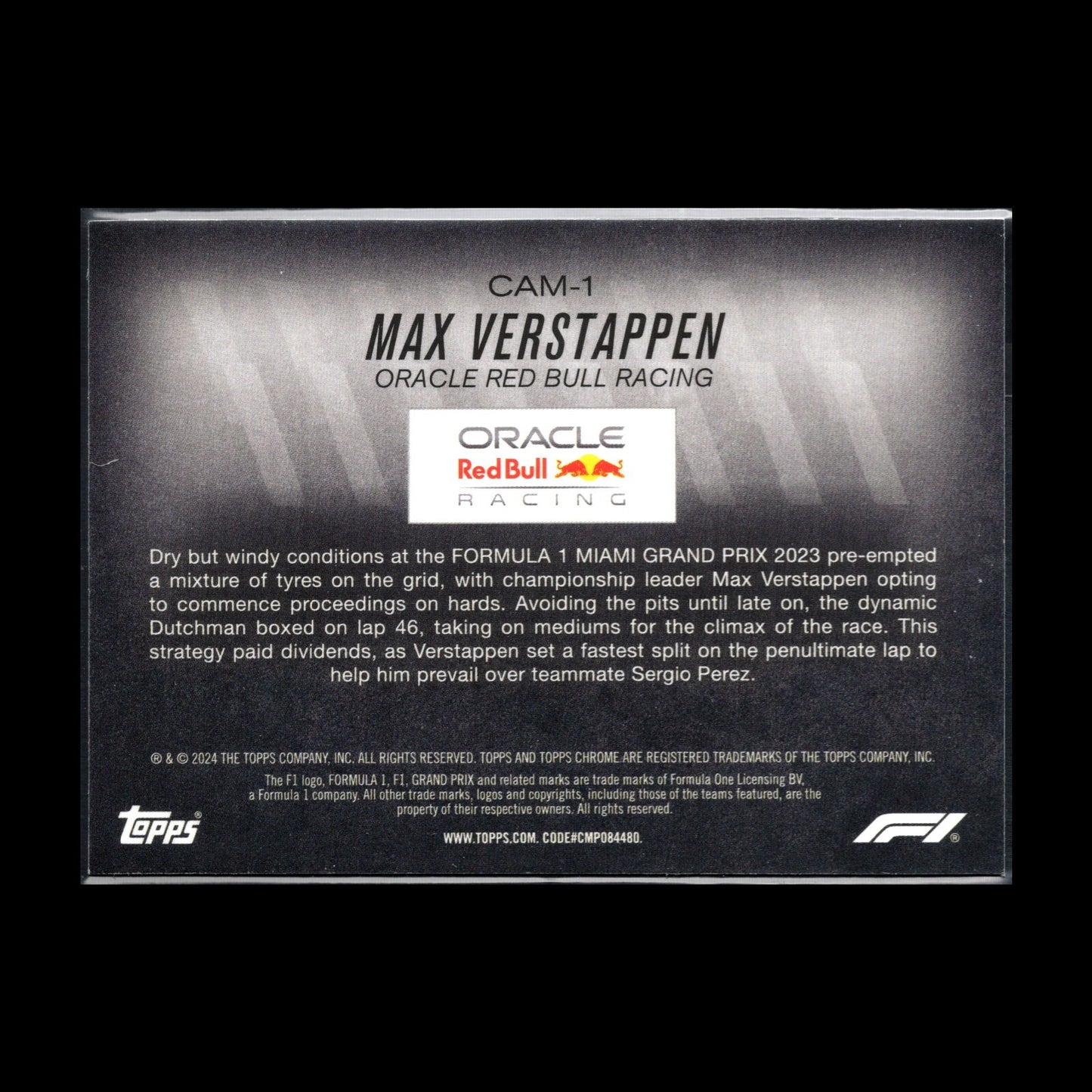 2024 Topps Chrome Formula 1 MAX VERSTAPPEN #CAM-1 Camber