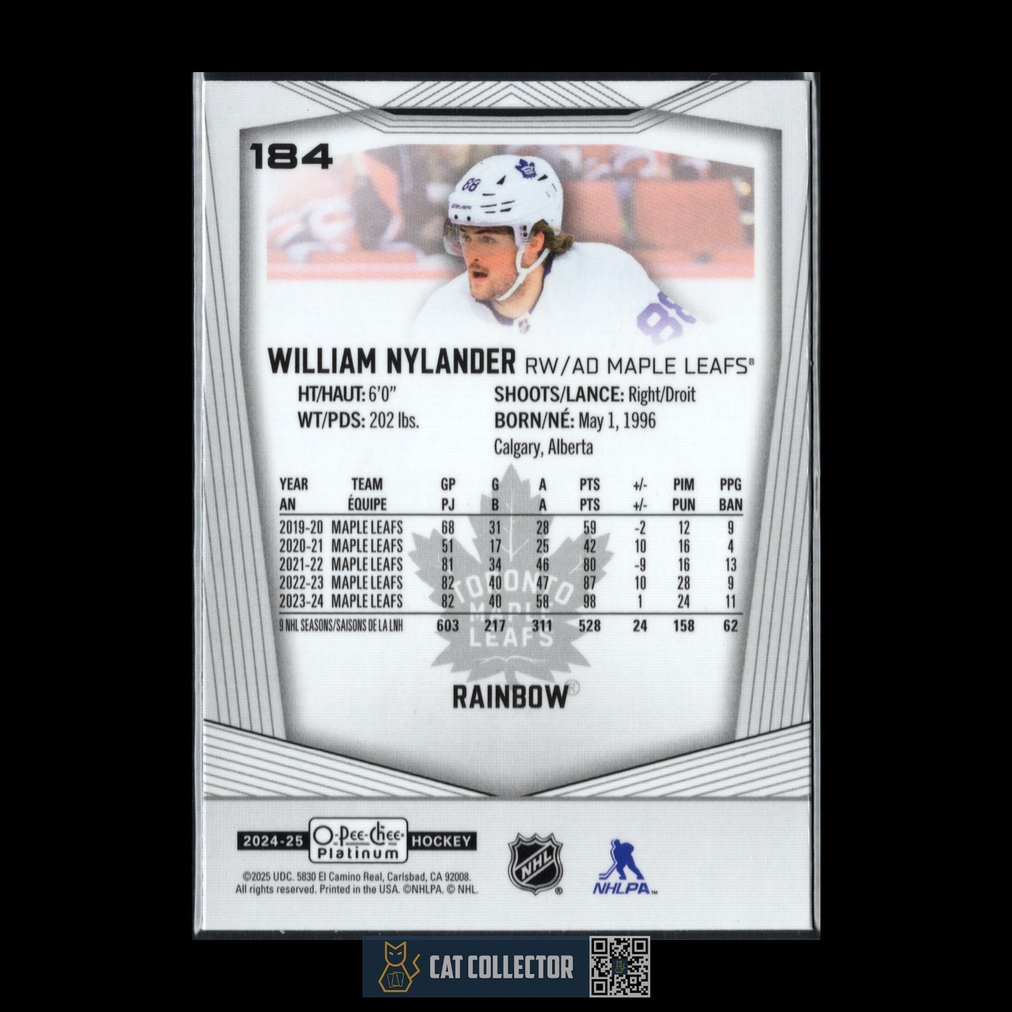 2024-25 O-Pee-Chee Platinum WILLIAM NYLANDER #184 Rainbow