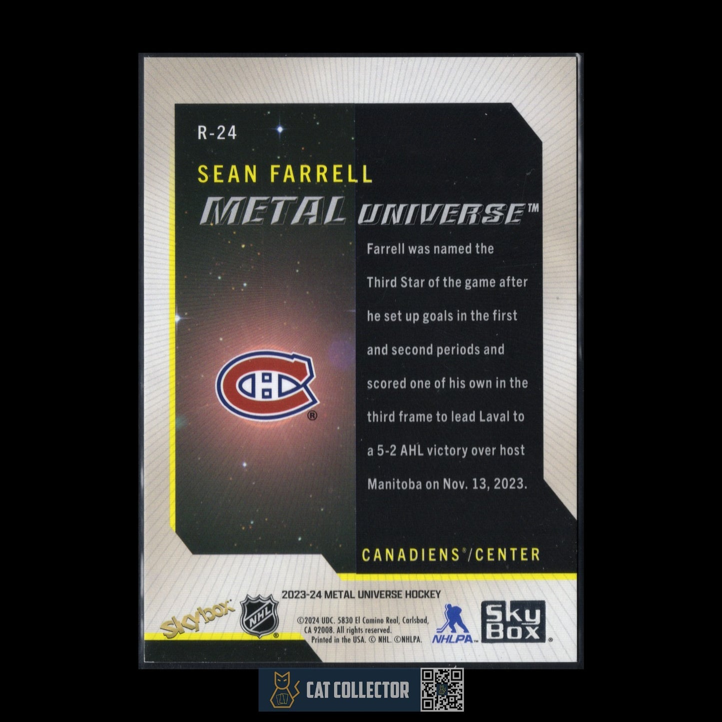 2023-24 SkyBox Metal Universe SEAN FARRELL #R-24 Retro Rookie RC