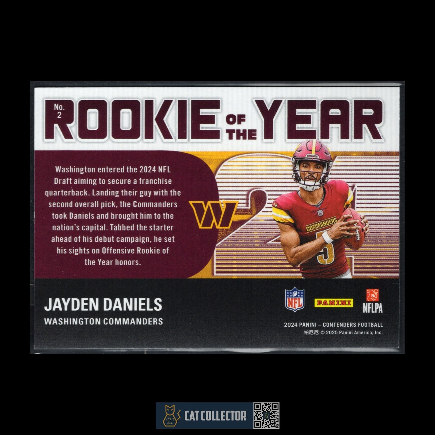 2024 Panini Contenders JAYDEN DANIELS #2 Rookie of the year RC